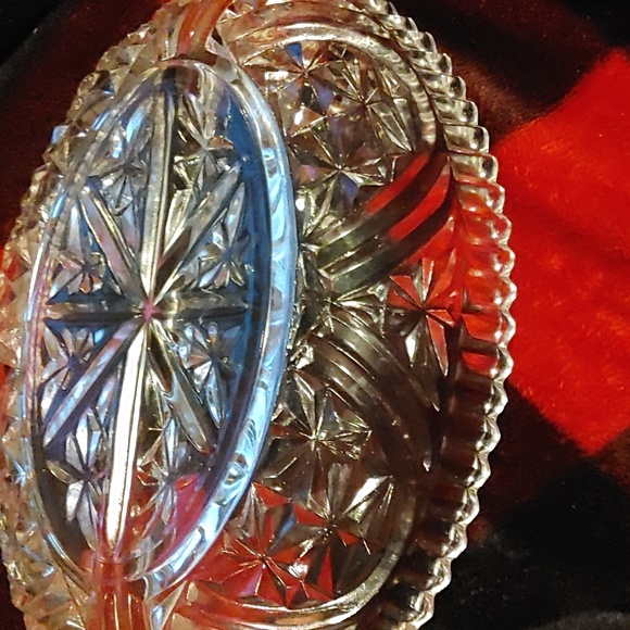 Cut Glass Divided Serving Tray - Picture 4 of 4
